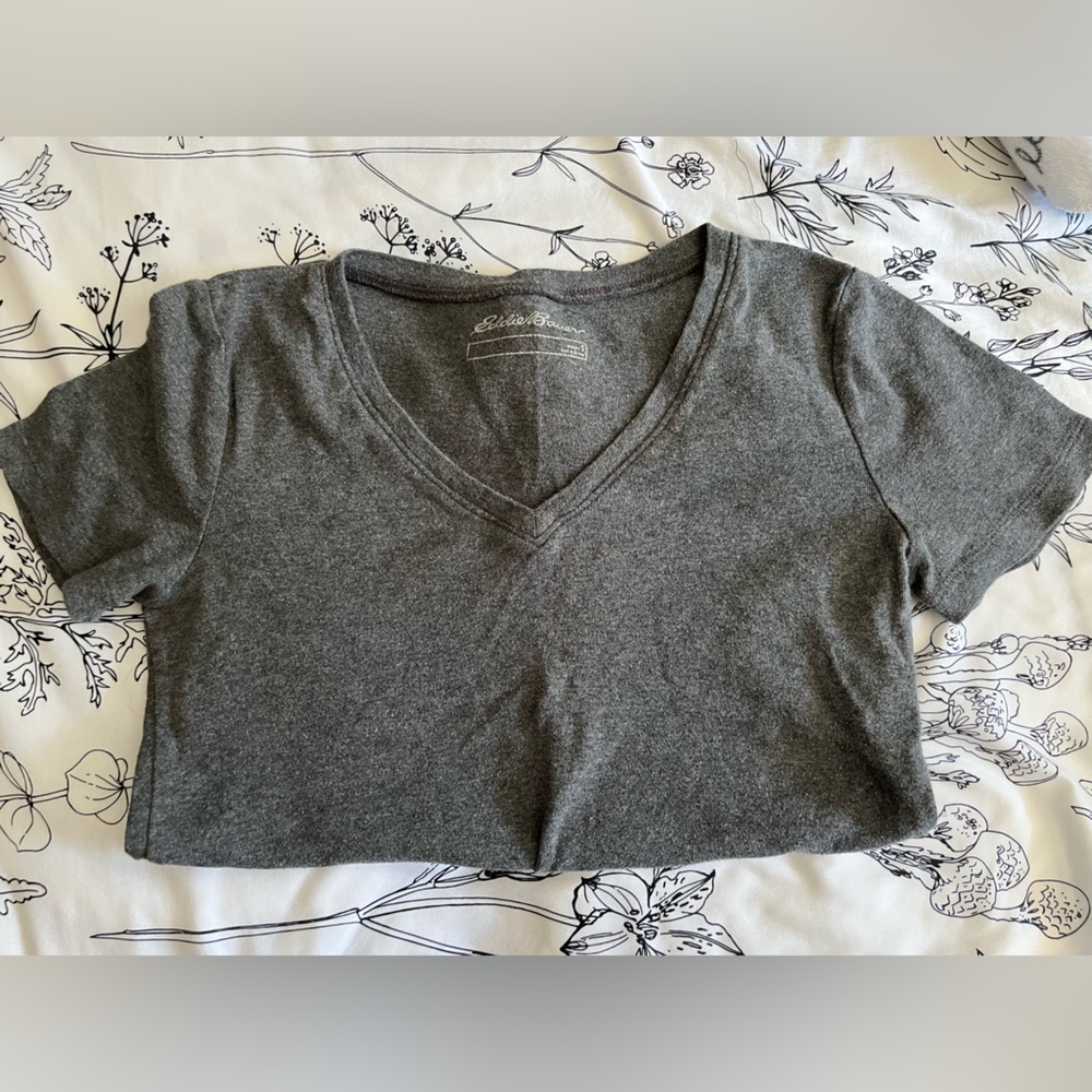 Eddie Bauer Charcoal V-Neck Tee